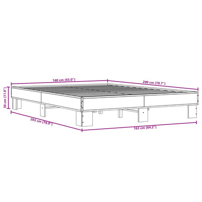 Bettgestell Schwarz 160x200 cm Holzwerkstoff und Metall