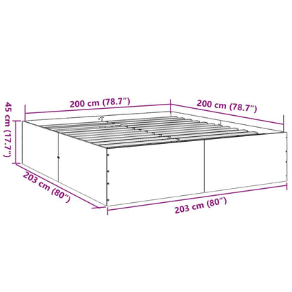 Bettgestell Weiß 200x200 cm Holzwerkstoff