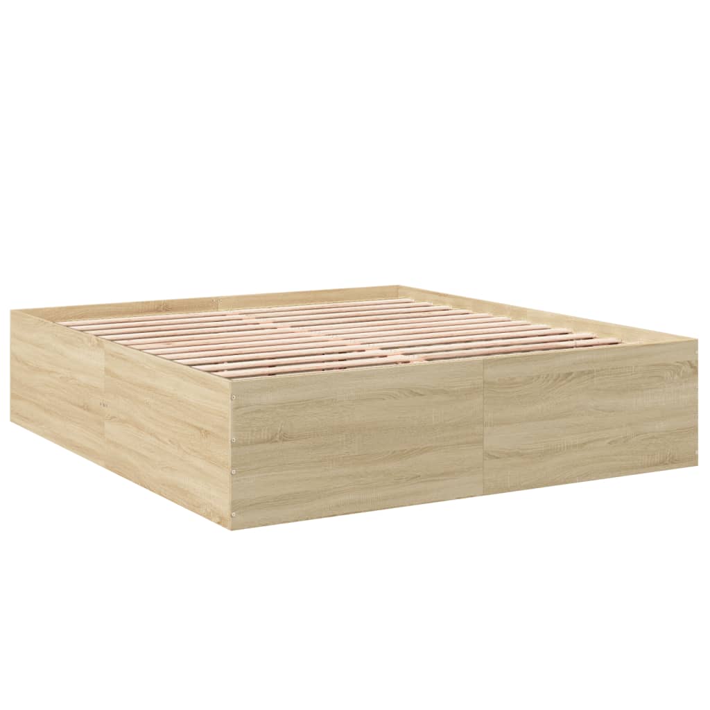 Bettgestell Sonoma-Eiche 200x200 cm Holzwerkstoff