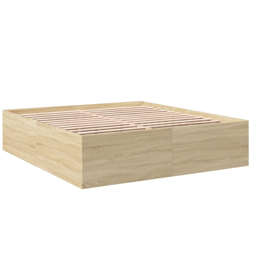 Bettgestell Sonoma-Eiche 200x200 cm Holzwerkstoff