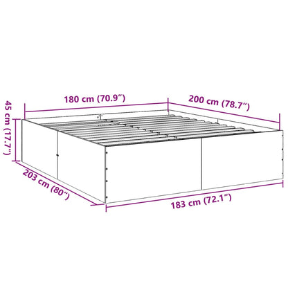 Bettgestell Schwarz 180x200 cm Holzwerkstoff