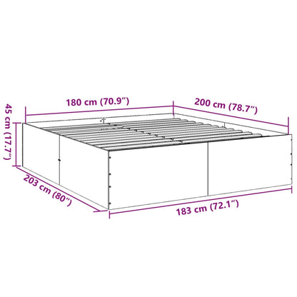 Bettgestell Sonoma-Eiche 180x200 cm Holzwerkstoff