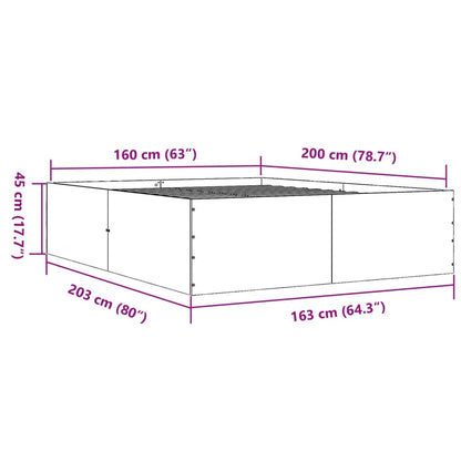 Bettgestell Schwarz 160x200 cm Holzwerkstoff