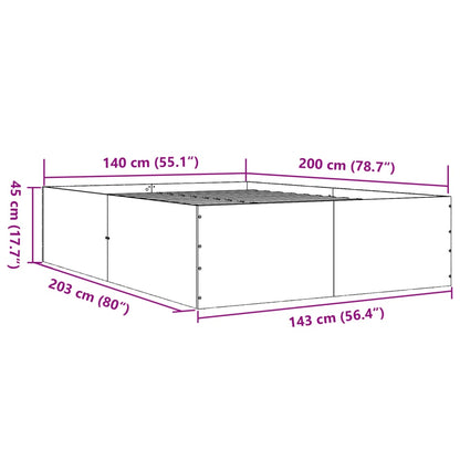 Bettgestell Schwarz 140x200 cm Holzwerkstoff