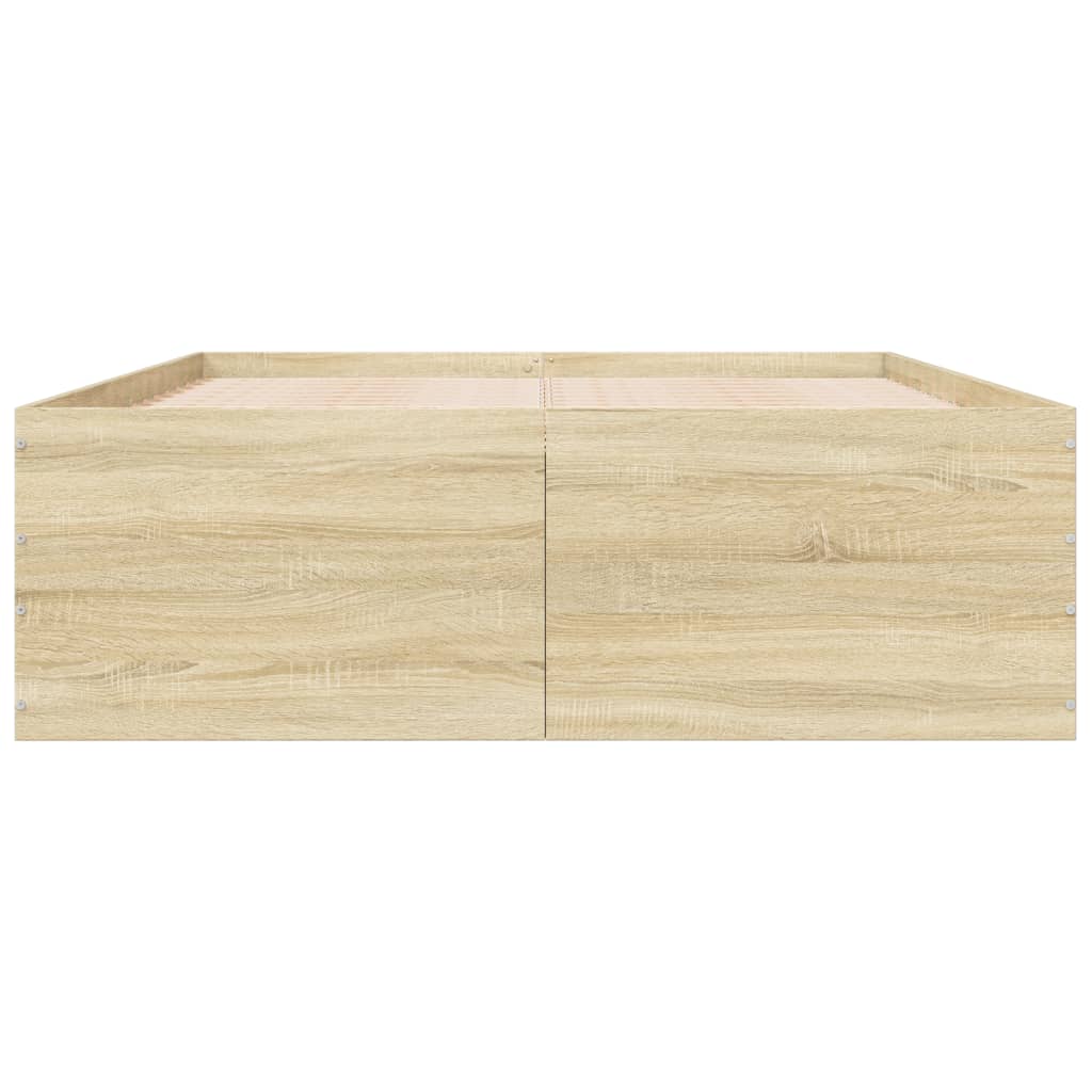 Bettgestell Sonoma-Eiche 140x200 cm Holzwerkstoff