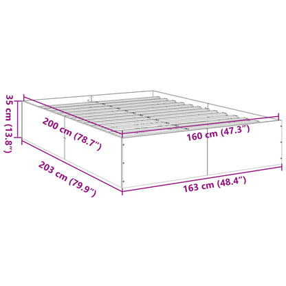 Bettgestell Weiß 160x200 cm Holzwerkstoff