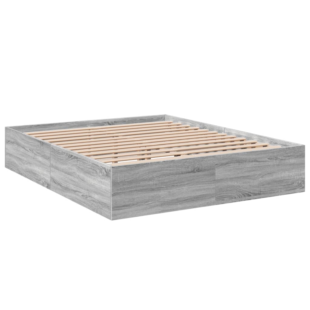 Bettgestell Grau Sonoma 160x200 cm Holzwerkstoff