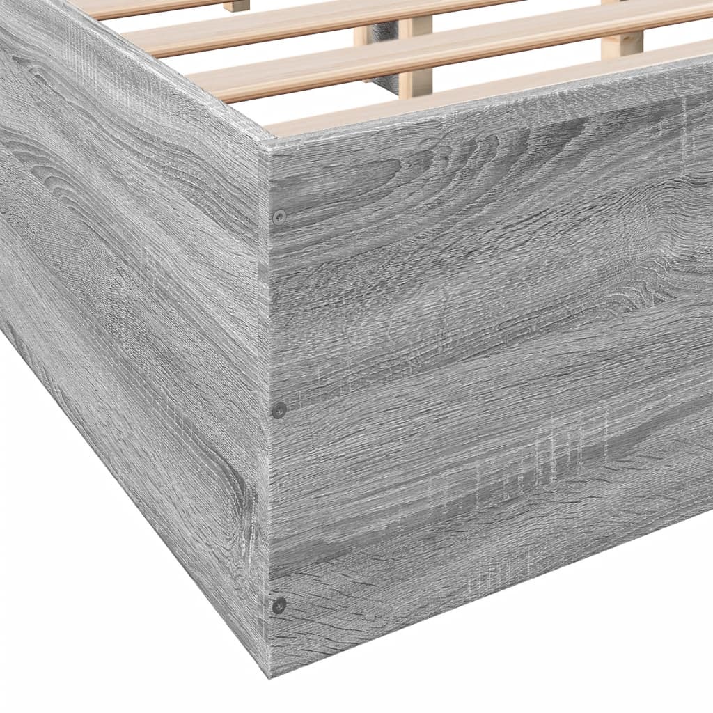 Bettgestell Grau Sonoma 160x200 cm Holzwerkstoff