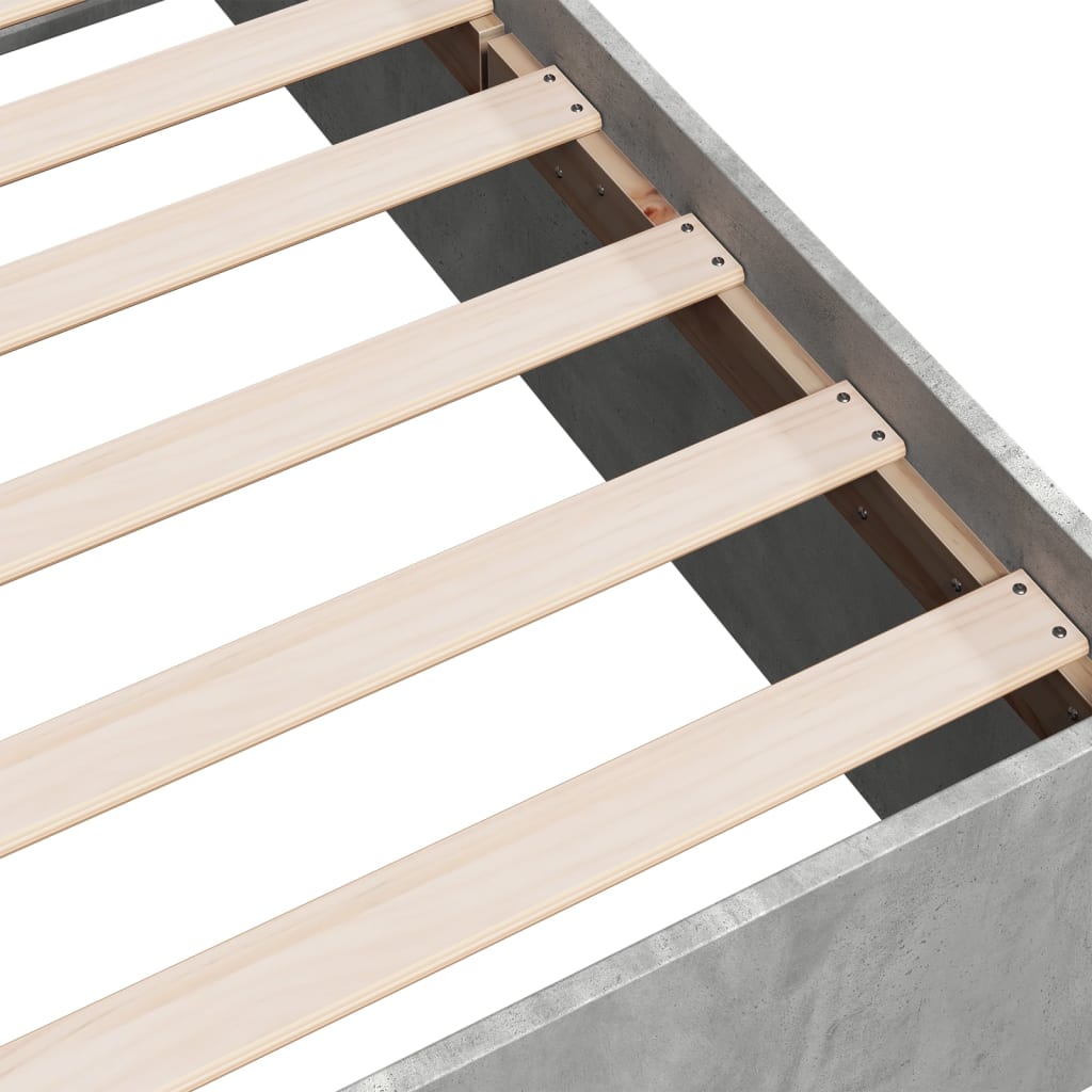 Bettgestell Betongrau 140x200 cm Holzwerkstoff