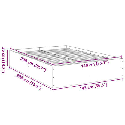 Bettgestell Betongrau 140x200 cm Holzwerkstoff