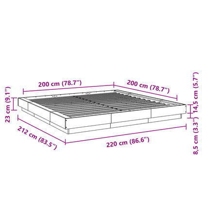 Bettgestell Weiß 200x200 cm Holzwerkstoff