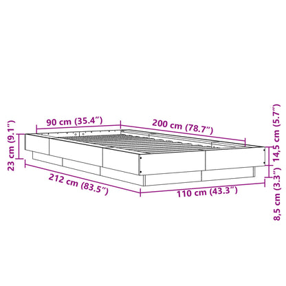 Bettgestell Weiß 90x200 cm Holzwerkstoff