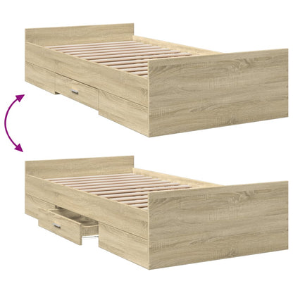 Bettgestell mit Schubladen Sonoma-Eiche 90x200cm Holzwerkstoff