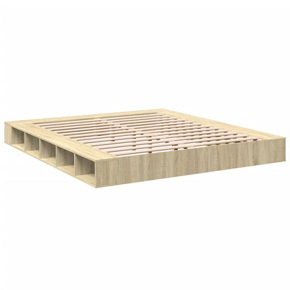 Bettgestell Sonoma-Eiche 200x200 cm Holzwerkstoff