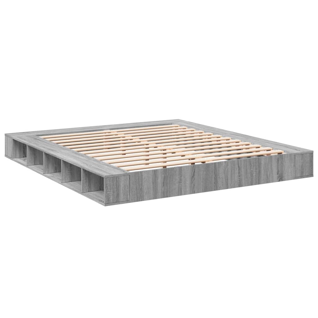 Bettgestell Grau Sonoma 180x200 cm Holzwerkstoff