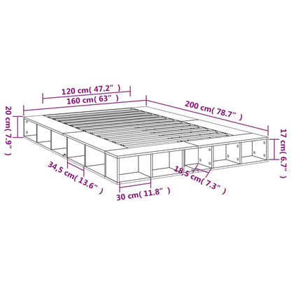 Bettgestell Sonoma-Eiche 160x200 cm Holzwerkstoff