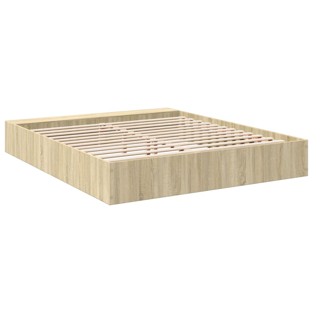 Bettgestell Sonoma-Eiche 200x200 cm Holzwerkstoff