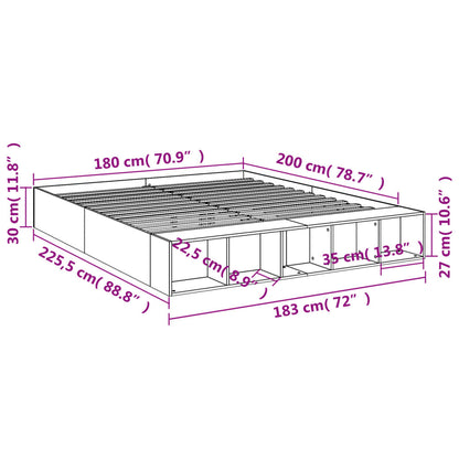 Bettgestell Sonoma-Eiche 180x200 cm Holzwerkstoff