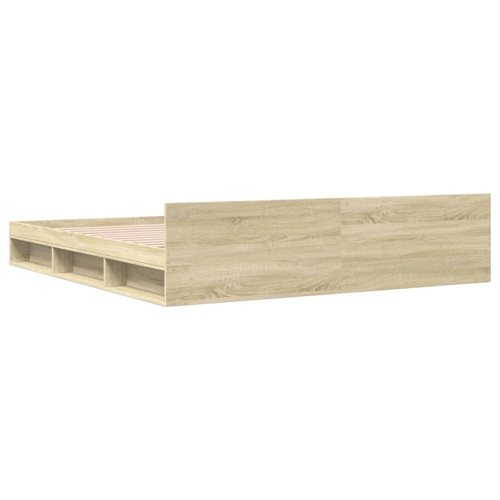 Bettgestell mit Schubladen Sonoma-Eiche 200x200cm Holzwerkstoff