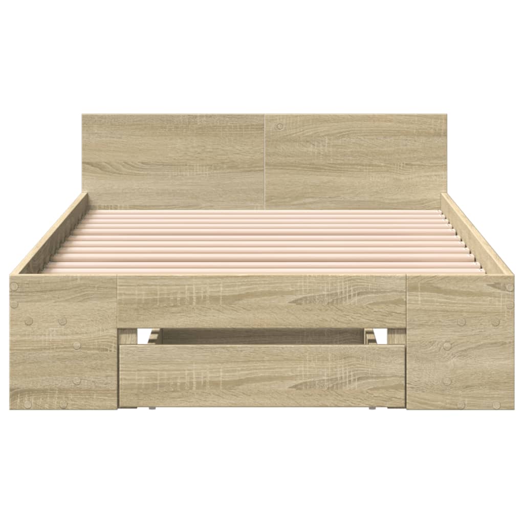 Bettgestell mit Schublade Sonoma-Eiche 90x200 cm Holzwerkstoff