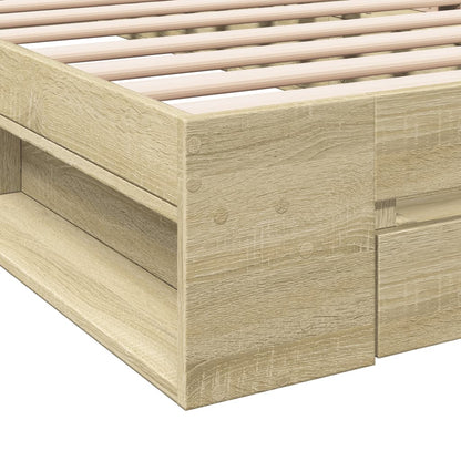 Bettgestell mit Schublade Sonoma-Eiche 90x200 cm Holzwerkstoff