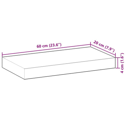 Schweberegale 4 Stk. 60x20x4 cm Massivholz Akazie Unbehandelt