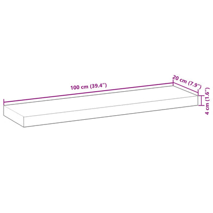 Schweberegale 3 Stk. 100x20x4 cm Massivholz Akazie Unbehandelt