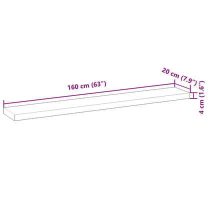 Schweberegale 2 Stk. 160x20x4 cm Massivholz Akazie Unbehandelt