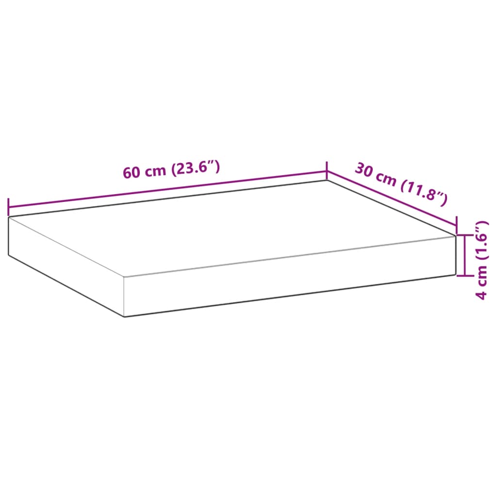 Schweberegale 4 Stk. 60x30x4 cm Massivholz Akazie Unbehandelt