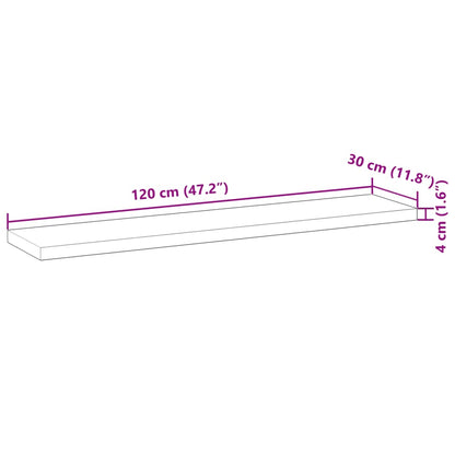 Schweberegale 4 Stk. 120x30x4 cm Massivholz Akazie Unbehandelt