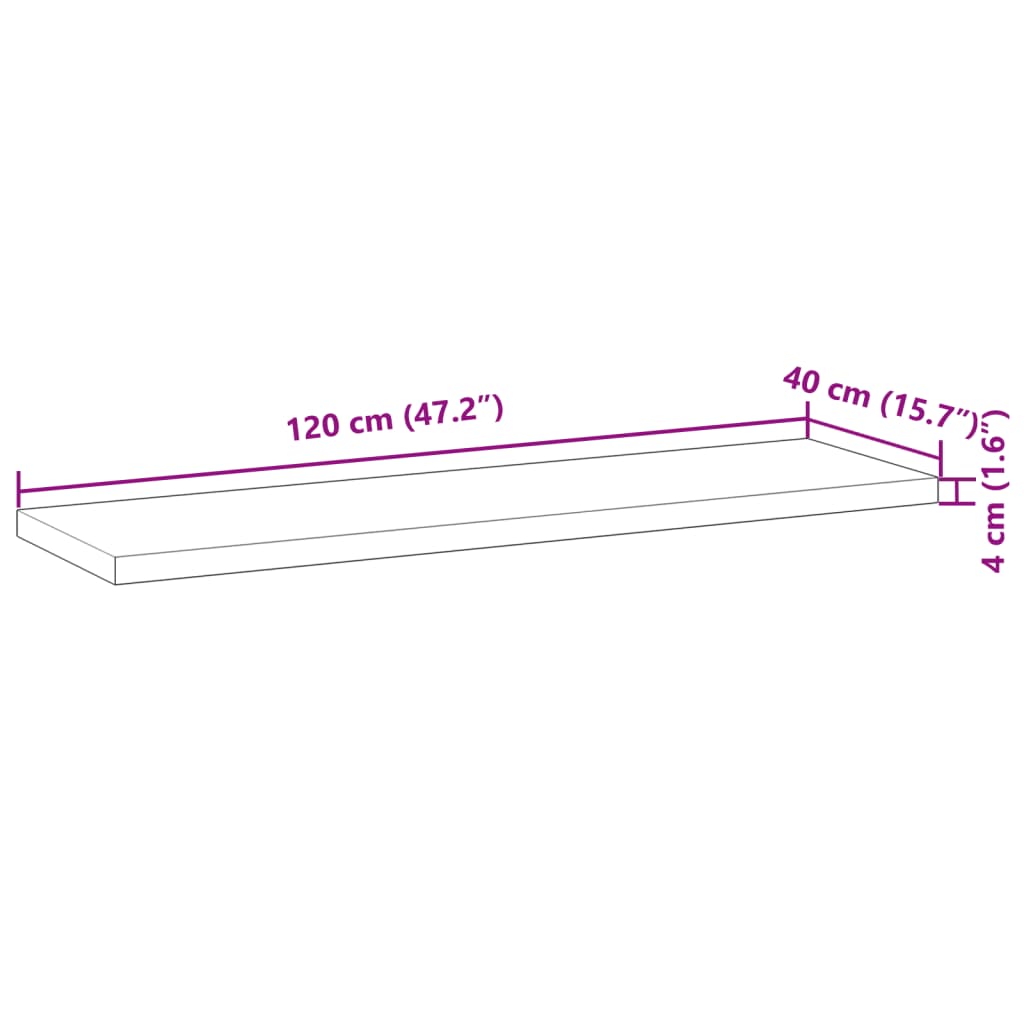 Schweberegale 3 Stk. 120x40x4 cm Massivholz Akazie Unbehandelt