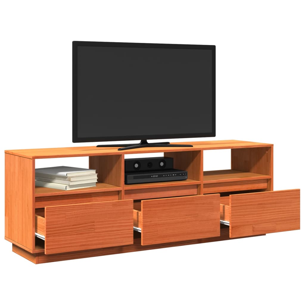 TV-Schrank Wachsbraun 140x37x50 cm Massivholz Kiefer