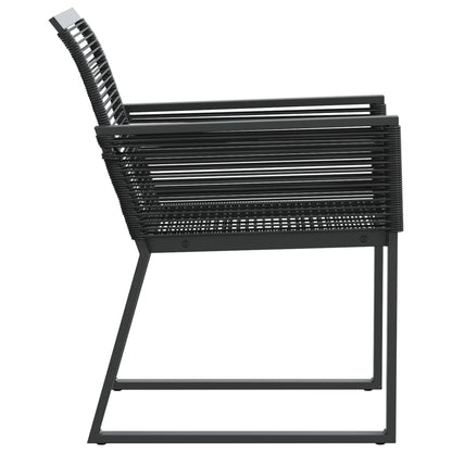 Gartenstühle 2 Stk. Schwarz Poly Rattan