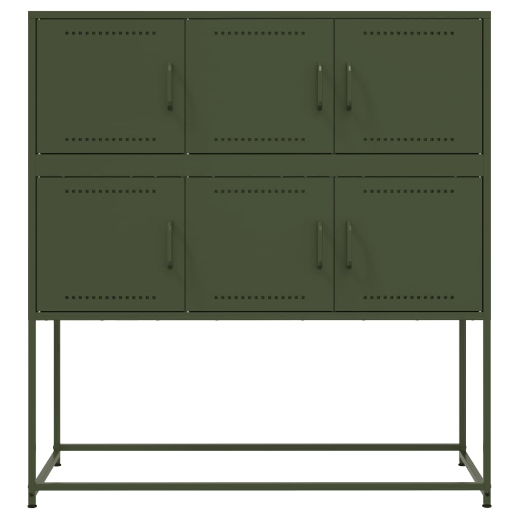 Sideboard Olivgrün 100,5x39x107 cm Stahl