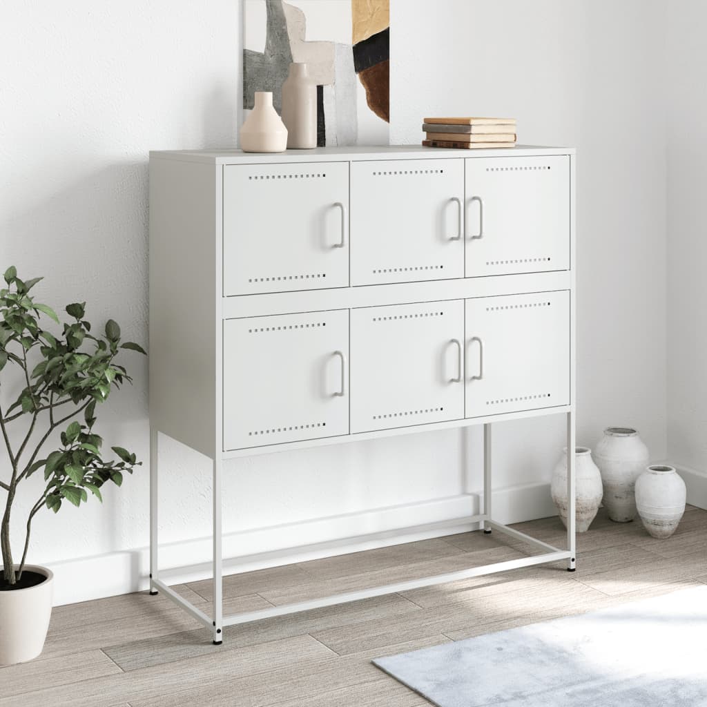 Sideboard Weiß 100,5x39x107 cm Stahl