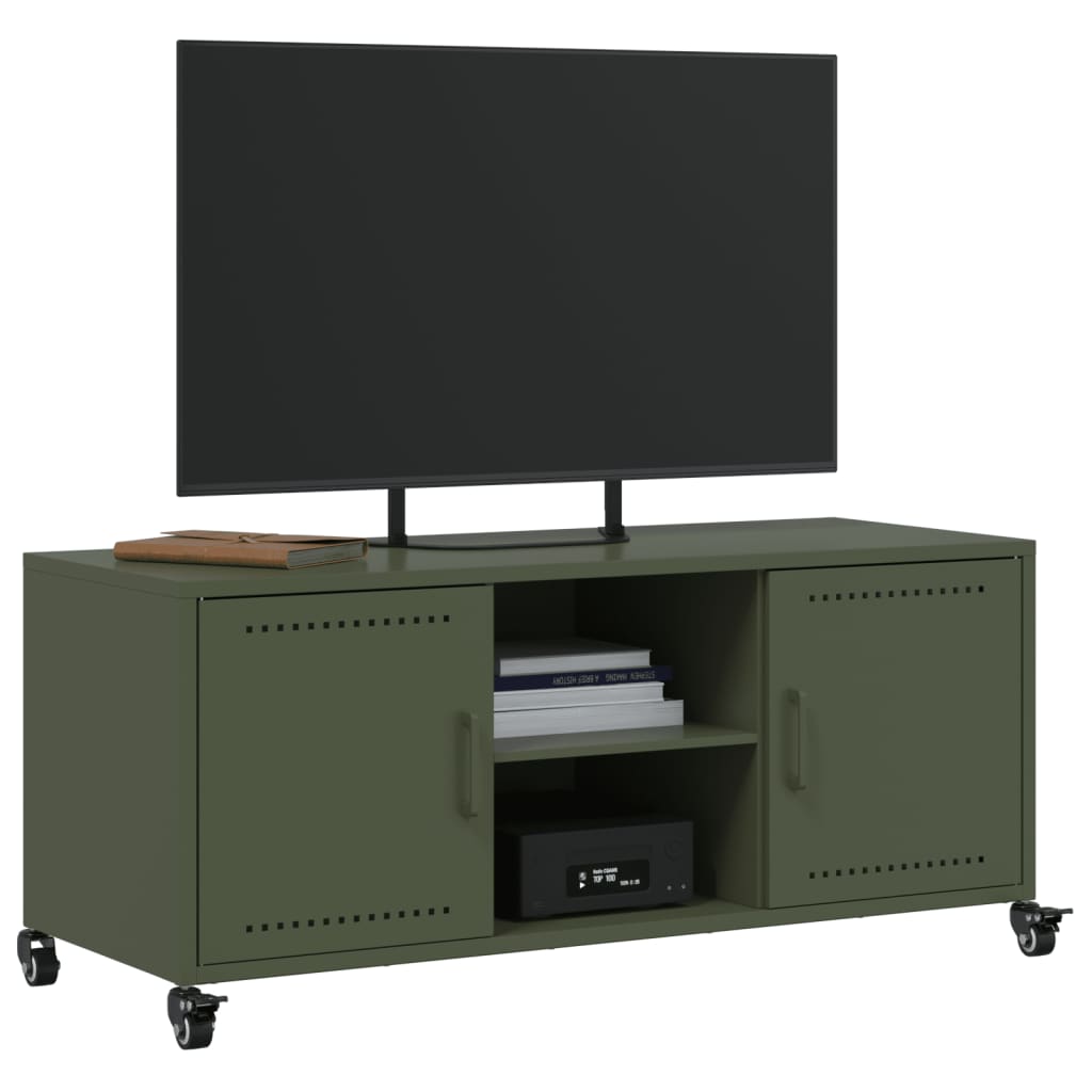 TV-Schrank Olivgrün 100,5x39x43,5 cm Stahl