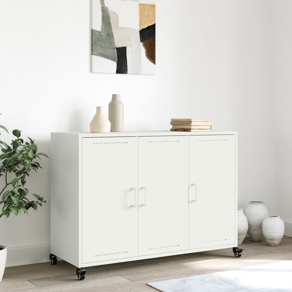 Sideboard Weiß 100,5x39x72 cm Stahl