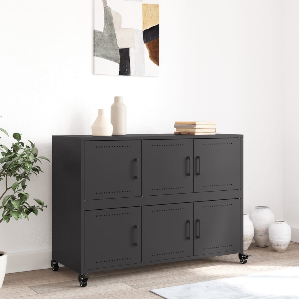 Sideboard Schwarz 100,5x39x72 cm Stahl