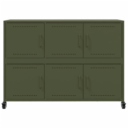 Sideboard Olivgrün 100,5x39x72 cm Stahl