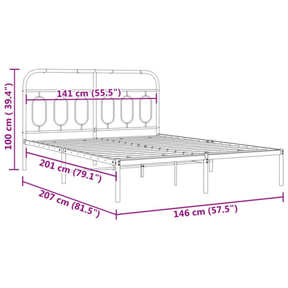 Bettgestell mit Kopfteil Metall Weiß 140x200 cm