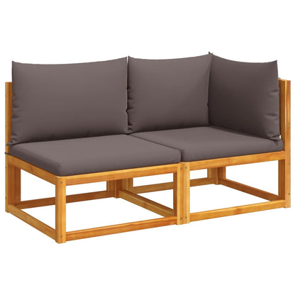 Gartensofa mit Kissen 2-Sitzer Massivholz Akazie