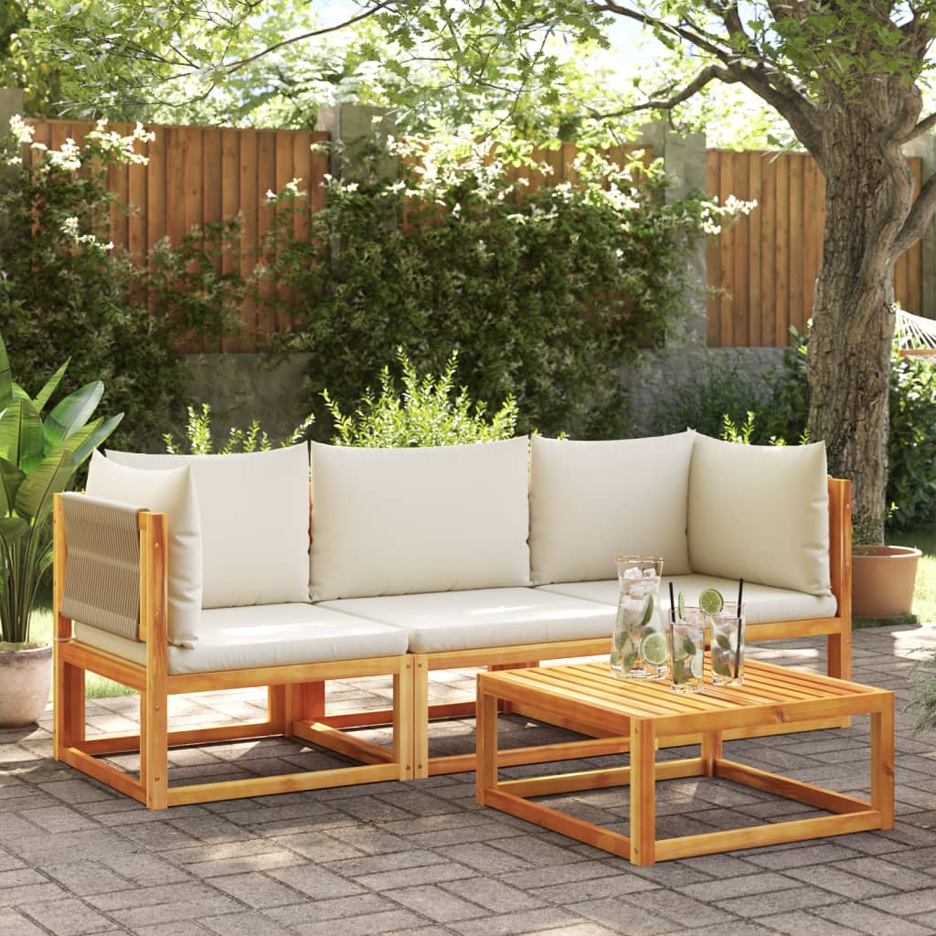 Garten-Ecksofa mit Kissen Massivholz Akazie