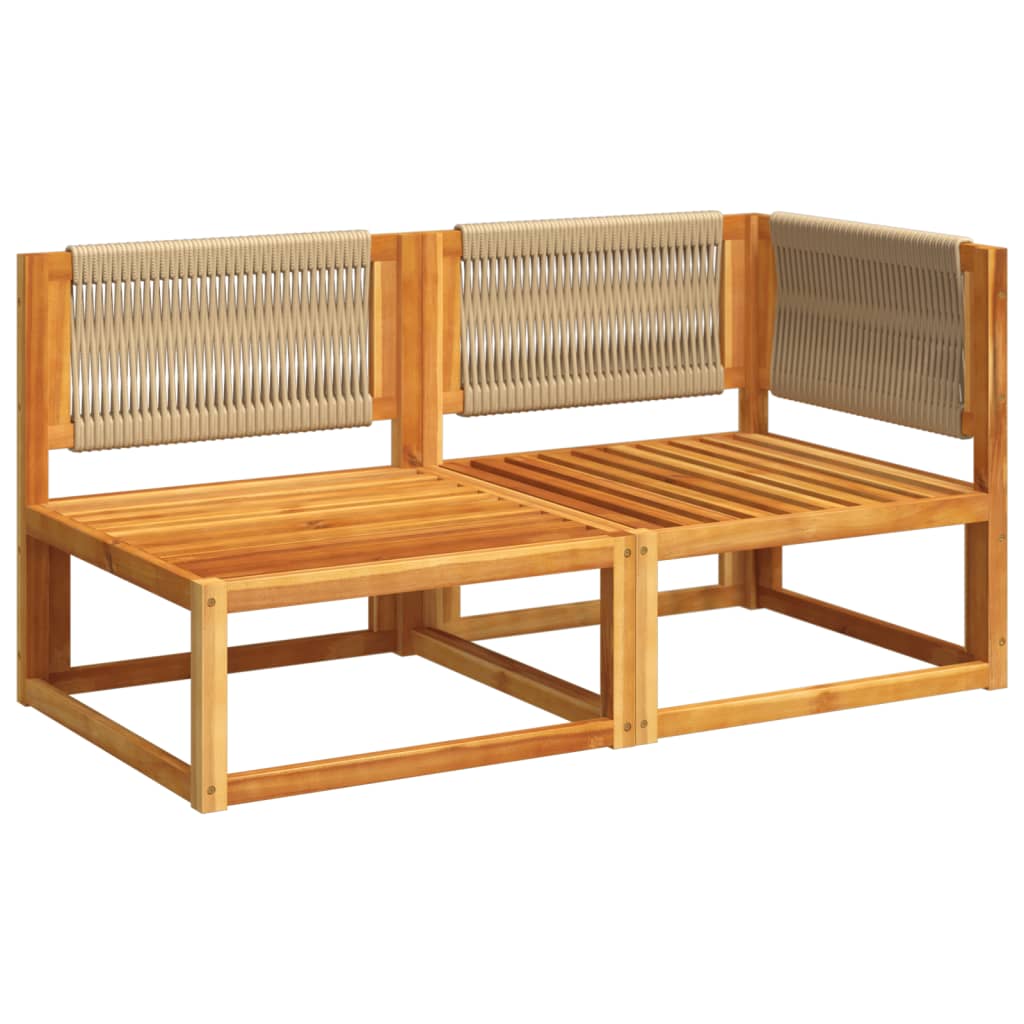 Gartensofa mit Kissen 2-Sitzer Massivholz Akazie