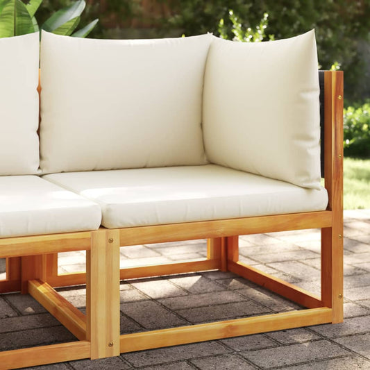 Garten-Ecksofa mit Kissen Massivholz Akazie