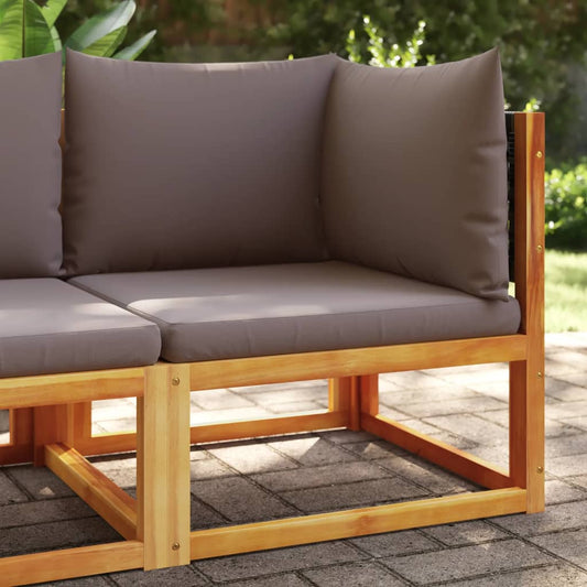 Garten-Ecksofa mit Kissen Massivholz Akazie