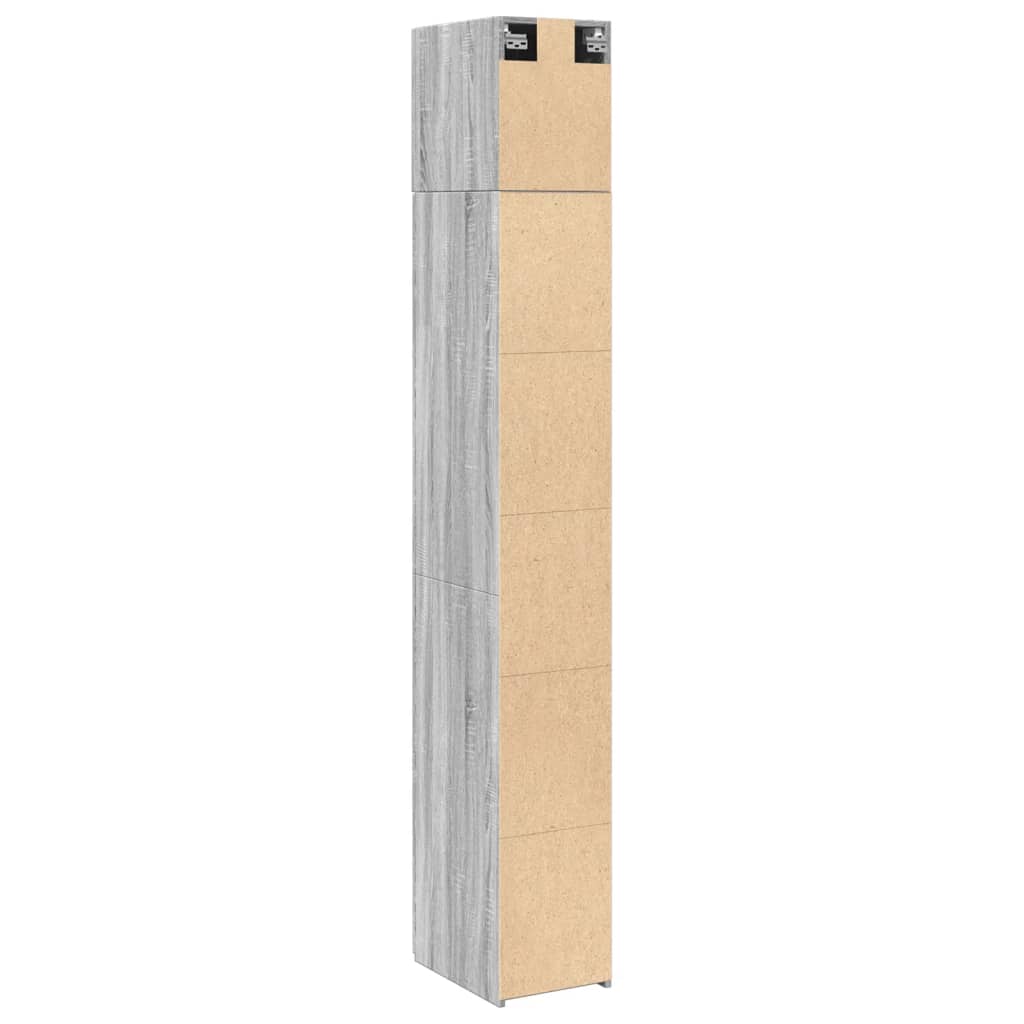 Hochschrank Schmal Grau Sonoma 30x42,5x225 cm Holzwerkstoff