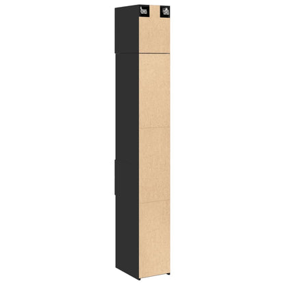 Hochschrank Schmal Schwarz 30x42,5x225 cm Holzwerkstoff