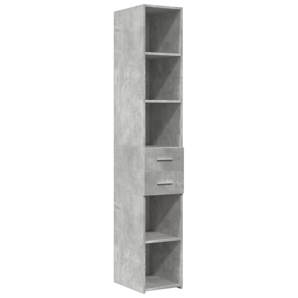 Hochschrank Schmal Betongrau 30x42,5x225 cm Holzwerkstoff