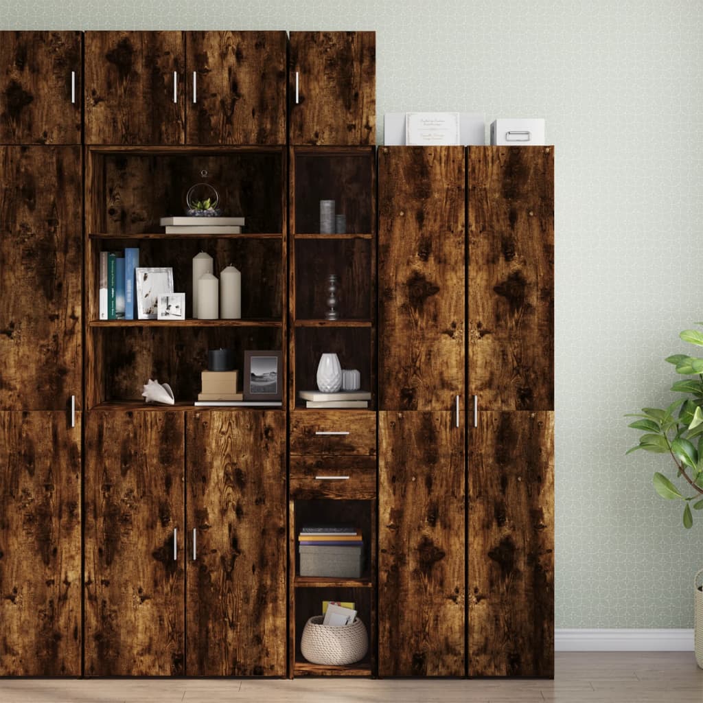 Hochschrank Schmal Räuchereiche 30x42,5x225 cm Holzwerkstoff