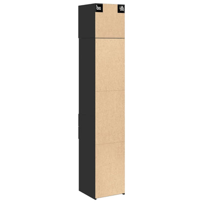 Hochschrank Schmal Schwarz 40x42,5x225 cm Holzwerkstoff